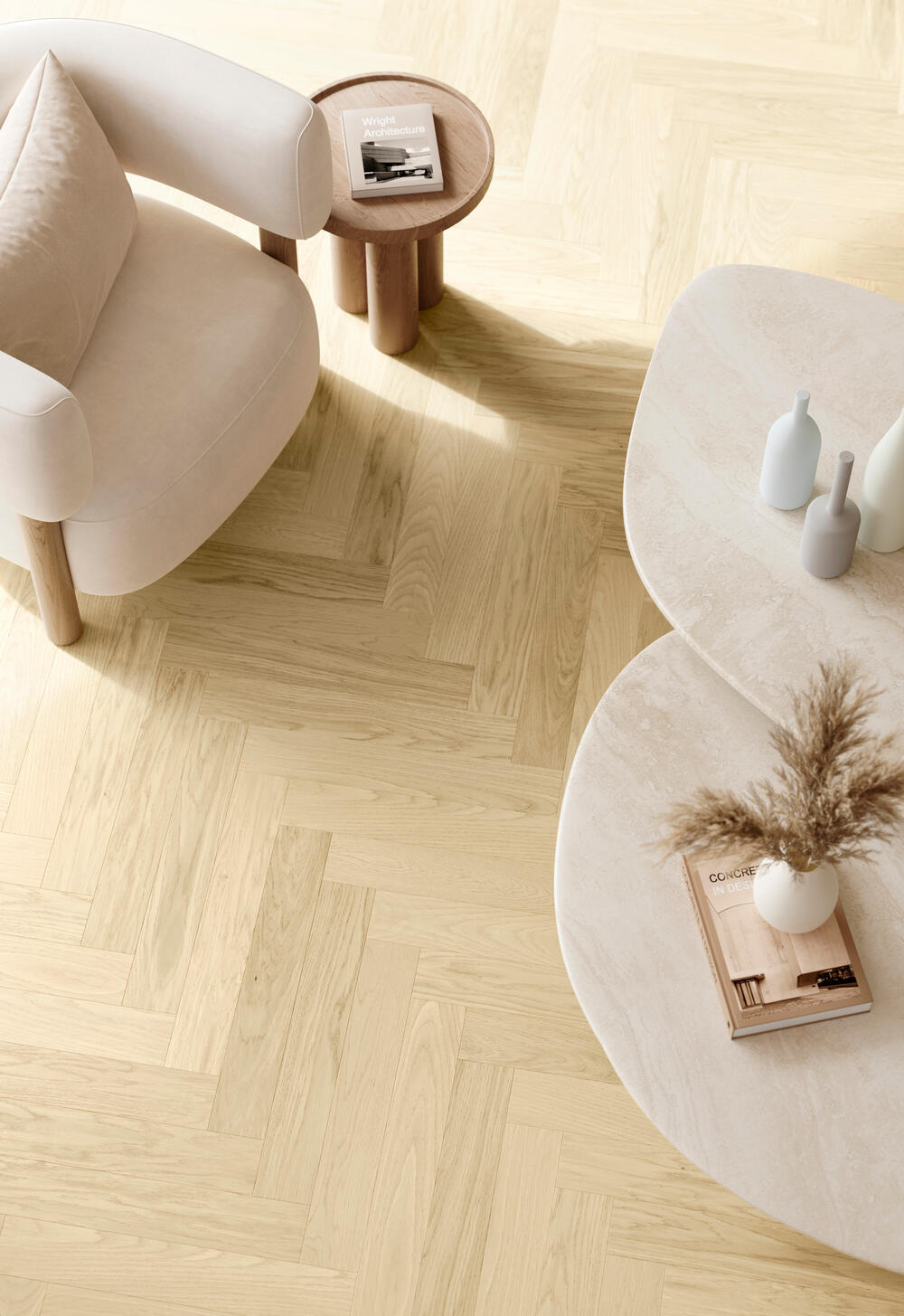 Parqwood Herringbone Oak Calm Nude